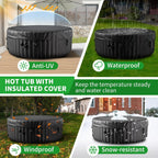 Sunyrisy 4-6 Person Inflatable Hot Tub, Square Blow Up Portable Hot Tub, Leak-Proof PVC Outdoor Spa with 130 Strong Air Jets, Heater Pump and Insulated Cover, 73�� X 73��X 25��
