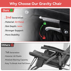 VECUKTY XXL Oversize Zero Gravity Chair - 500lb Capacity, 33-Inch Wide Padded Seat, Folding Travel Recliner for Outdoor / Indoor Use - Patio, Lawn, Black, Portable and Heavy Duty