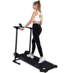 Manual Treadmill, Non Electric Treadmill with 10° Incline, Compact Foldable Treadmill Exercise Machine Fitness Exercise Equipment for Apartment Home Walking Jogging Running Cardio Training