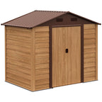 Outsunny 7' x 4' Metal Storage Shed Organizer, Garden Tool House with 4 Vents and 2 Sliding Doors for Backyard, Patio, Garage, Lawn, Dark Gray