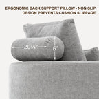Fumahaus Upholstered Swivel Accent Chair, Oversized Comfy Round Sofa Chair with Two Pillows, Leisure Sofa Chair for Living Room Bedroom, Beige