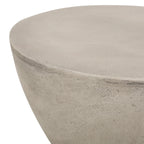 GDF Studio Attola Outdoor Lightweight Concrete Side Table, Light Gray