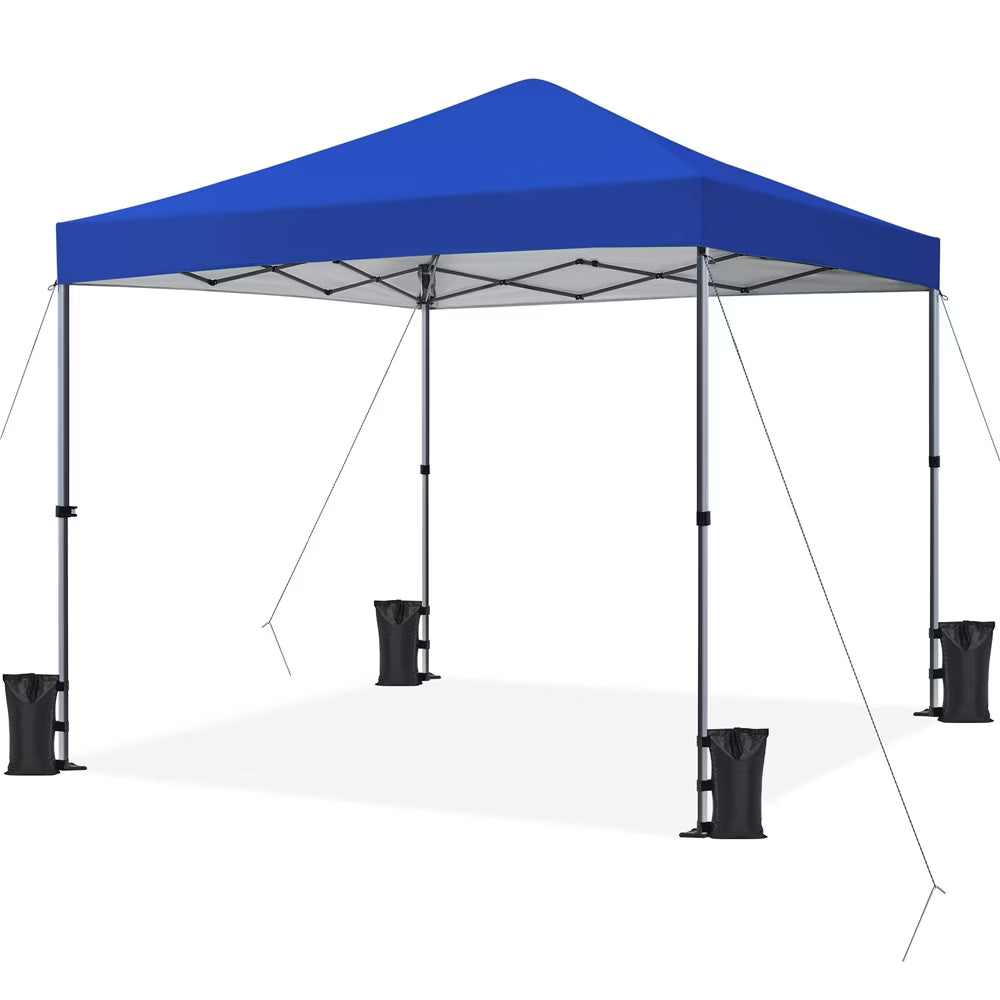 Renwick 8x8 Ft Instant Pop Up Canopy with One Push To Lock Setup Mechanism, Blue