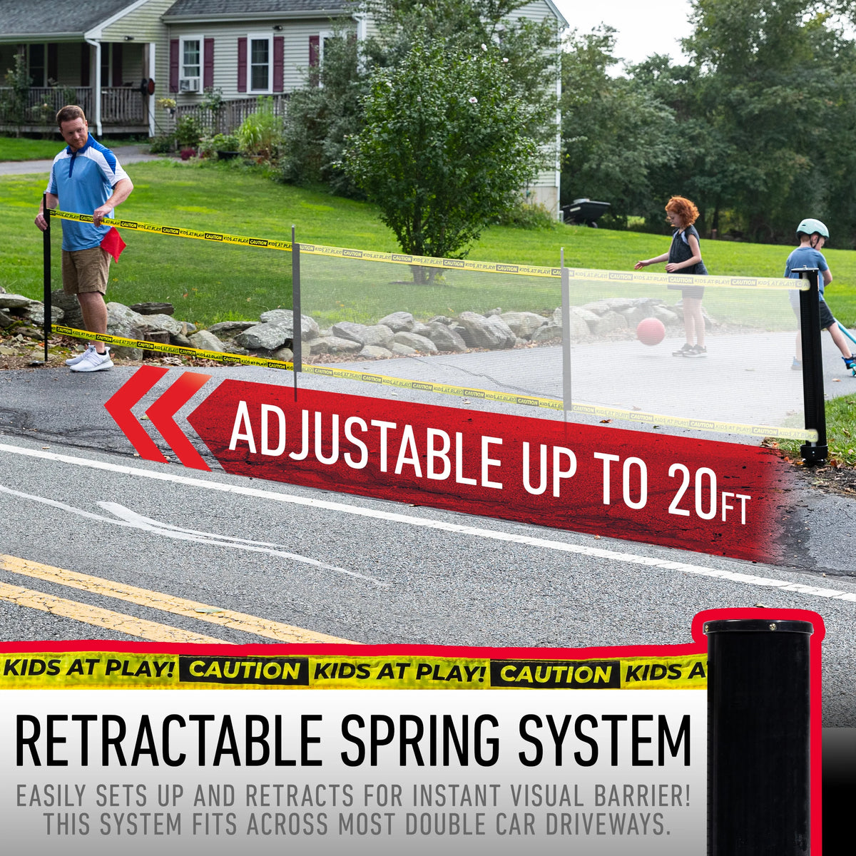 Franklin Sports Retractable Driveway Barrier �C Visual Safety Barrier