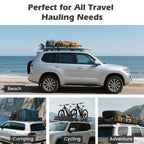 Naipo Roof Rack Cargo Basket,500 lb,64"x39"x6"Extendable Roof Luggage Holder Rack with 4 U-Bolts for SUV/RV,Camping