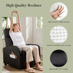 CONCETTA Massage Recline Chair with Padded Seat and Massage Backrest, Black