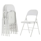 6 Pack Gray Folding Chairs with Padded Seats, Portable Stackable Foldable Chairs for Indoor & Outdoor, Commercial Seat with Metal Frame for Events Office Wedding Party, 330lbs Capacity