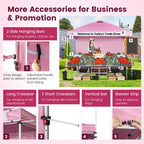 Gvn 10 x 10 ft Pink Pop up Outdoor Canopies, Waterproof
