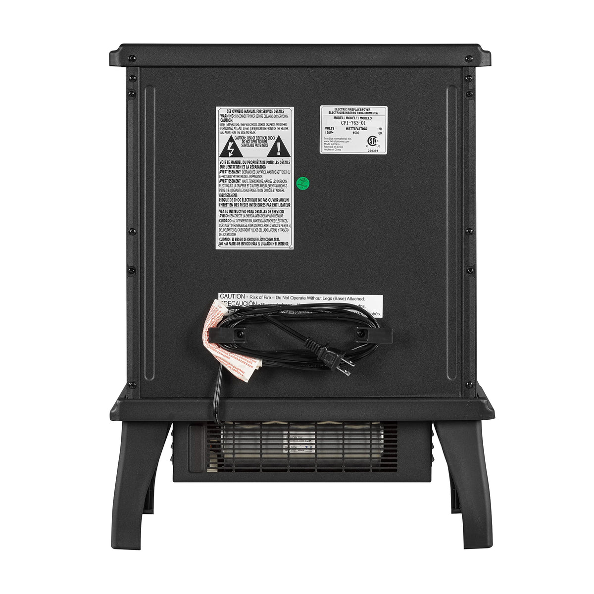 ClassicFlame 17.5"W Infrared Quartz Electric Stove Heater, Insignia Blue