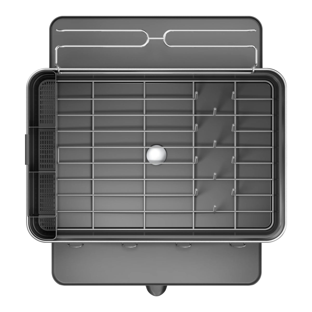 simplehuman Kitchen Dish Drying Rack, Fingerprint-Proof Stainless Steel Frame, Grey Plastic