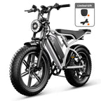 Electric Bike for Adults, 750W Peak 1500W Motor, 20"x4" Fat Tire E Bicycle, Hydraulic Disc Brakes, E Mountain Bike, 48V/15AH UL2849, App Control