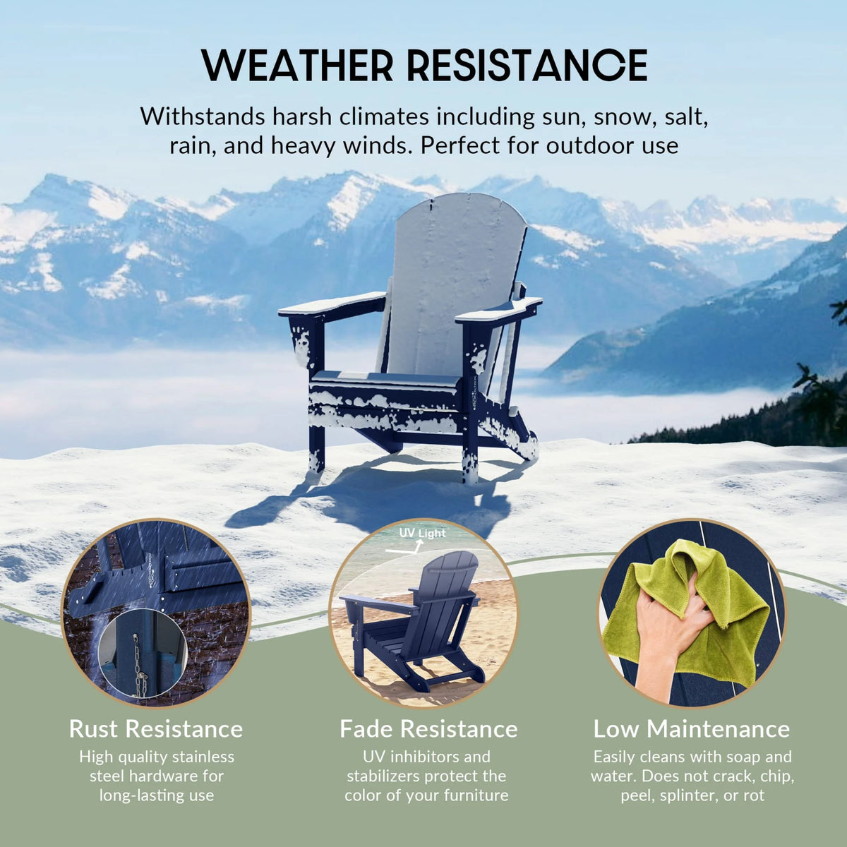 Westintrends Outdoor Folding HDPE Adirondack Chair, Patio Seat, Weather Resistant, Dark Brown