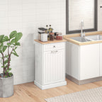 HOMCOM Kitchen Tilt Out Trash Bin Cabinet, Free Standing Recycling Cabinet