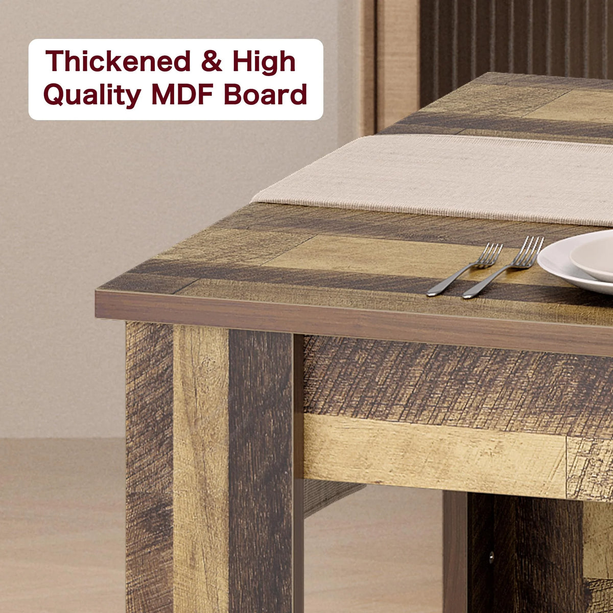 Dining Table for 4-6,63-inch Dining Tables for 4,Farmhouse Kitchen Table with Large Tabletop,Rectangular Dining Room Table,Kitchen Dining Table Dinner Table for Kitchen,Living Room��Only table��