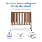 Delta Children Lee Portable Folding Mini Crib with 1.5-Inch Mattress - Greenguard Gold Certified, Bianca White