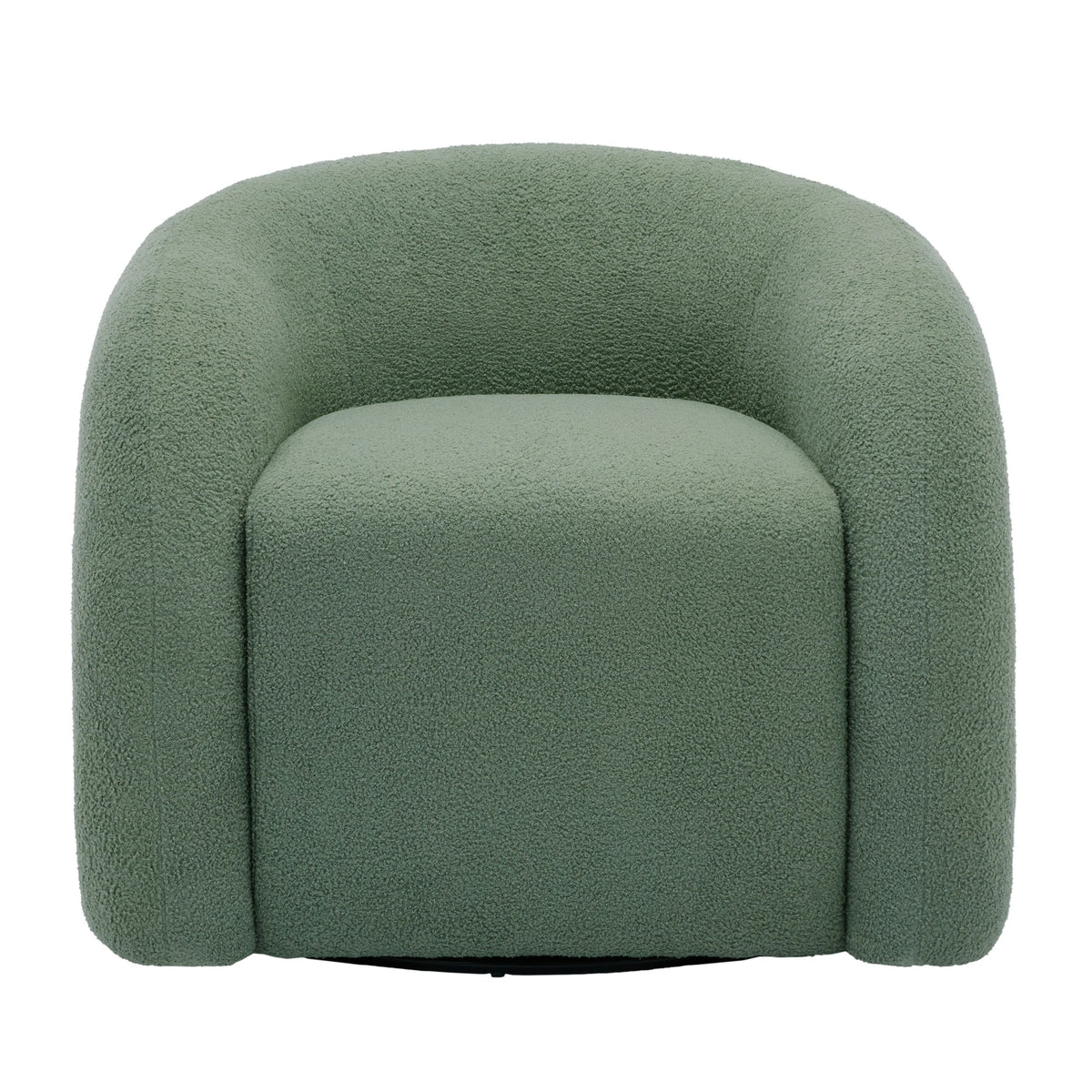360�� Swivel Accent Chair for Living Room, Boucle Barrel Armchair Single Sofa Chair Reading Chair, Sage Green