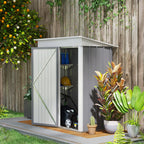 Outsunny 4.6' x 9' Metal Outdoor Storage Shed, Garden Utility Tool House with Double Lockable Doors for Backyard, Patio, Lawn, Garage, White