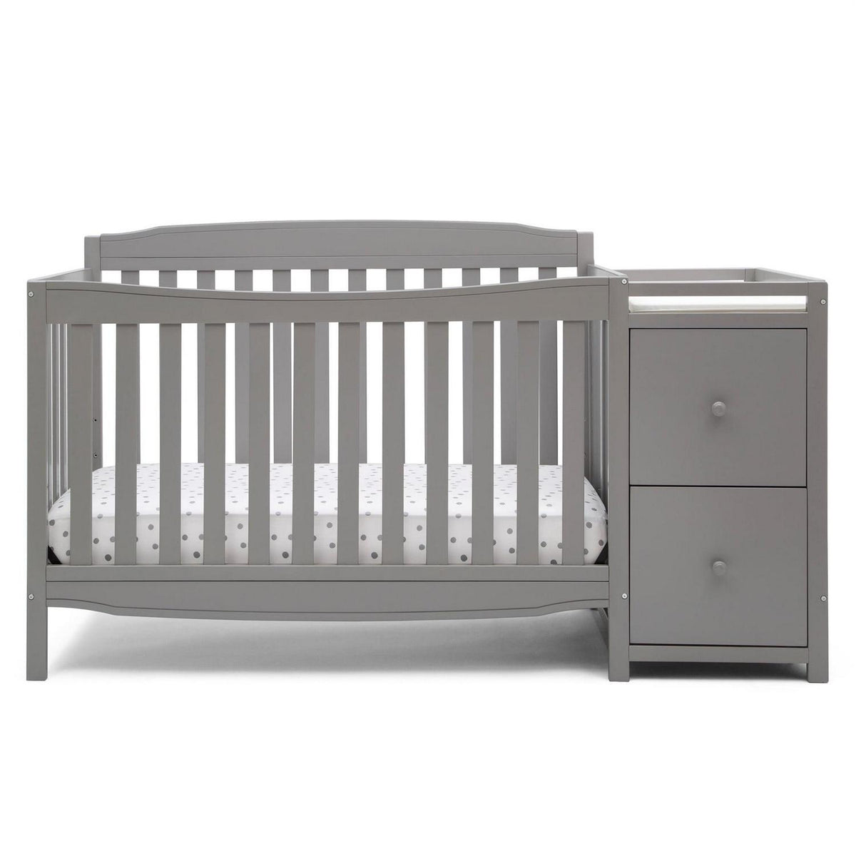 Delta Children Mason 6-in-1 Convertible Crib and Changer. Gray