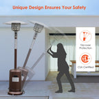 Costway 50000 BTU Propane Patio Heater Standing Steel with Wheels Grey