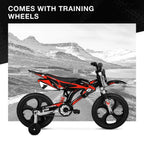 Hyper Bicycles 16" Kids Motobike with Mag Wheels, including training wheels, Black/Red