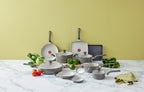 T-fal Easy Care Ceramic, 20 Piece Pots and Pans Cookware Set, Electric Blue