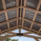 Backyard Discovery Norwood 14' x 12' Cedar Wood Gazebo, Galvanized Steel Roof, PowerPort