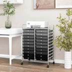 Costway 20 Drawer Rolling Storage Cart Tools Scrapbook Paper Office School Organizer Yellow