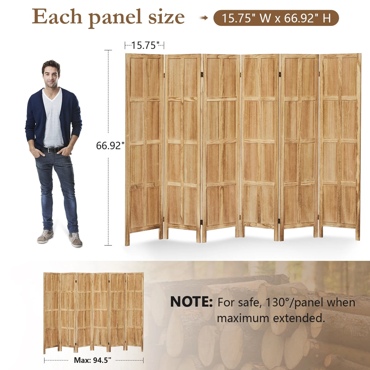 Aletheiawu 4 Panel Room Divider Wall and Folding Privacy Screens��No Installation Required��White