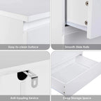 Homfa 5 Drawer White Dresser, Modern Storage Cabinet for Bedroom, White Chest of Drawers Wood Organizer for Living Room