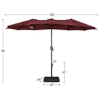 Topeakmart 13ft Patio Parasol Canopy with Crank, Tan