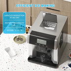 TABU 3 in 1 Ice Maker with Water Dispenser,40 lbs/24H,Ice Machine with Ice Crushing,Self Cleaning,Black