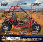 Massimo GKA 200 169cc EFI Adult Go Kart with 10HP Engine, 2WD Off-Road Go Cart, Dual Seats, Red