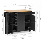Noelse Kitchen Island with Storage, Island Table for Kitchen with Drop Leaf, Spice Rack, Towel Bar for Small Kitchens, White