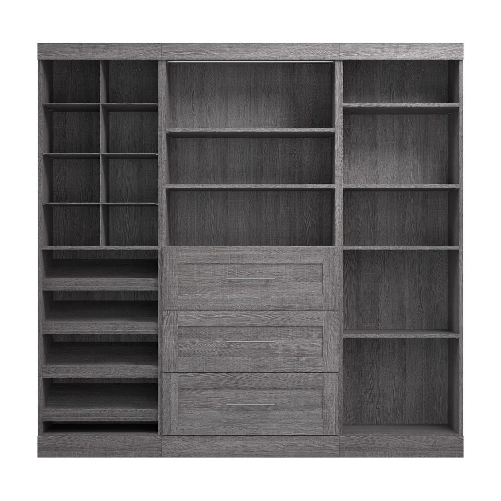 Bestar Pur 86W Closet Organizer System in White - Engineered Wood