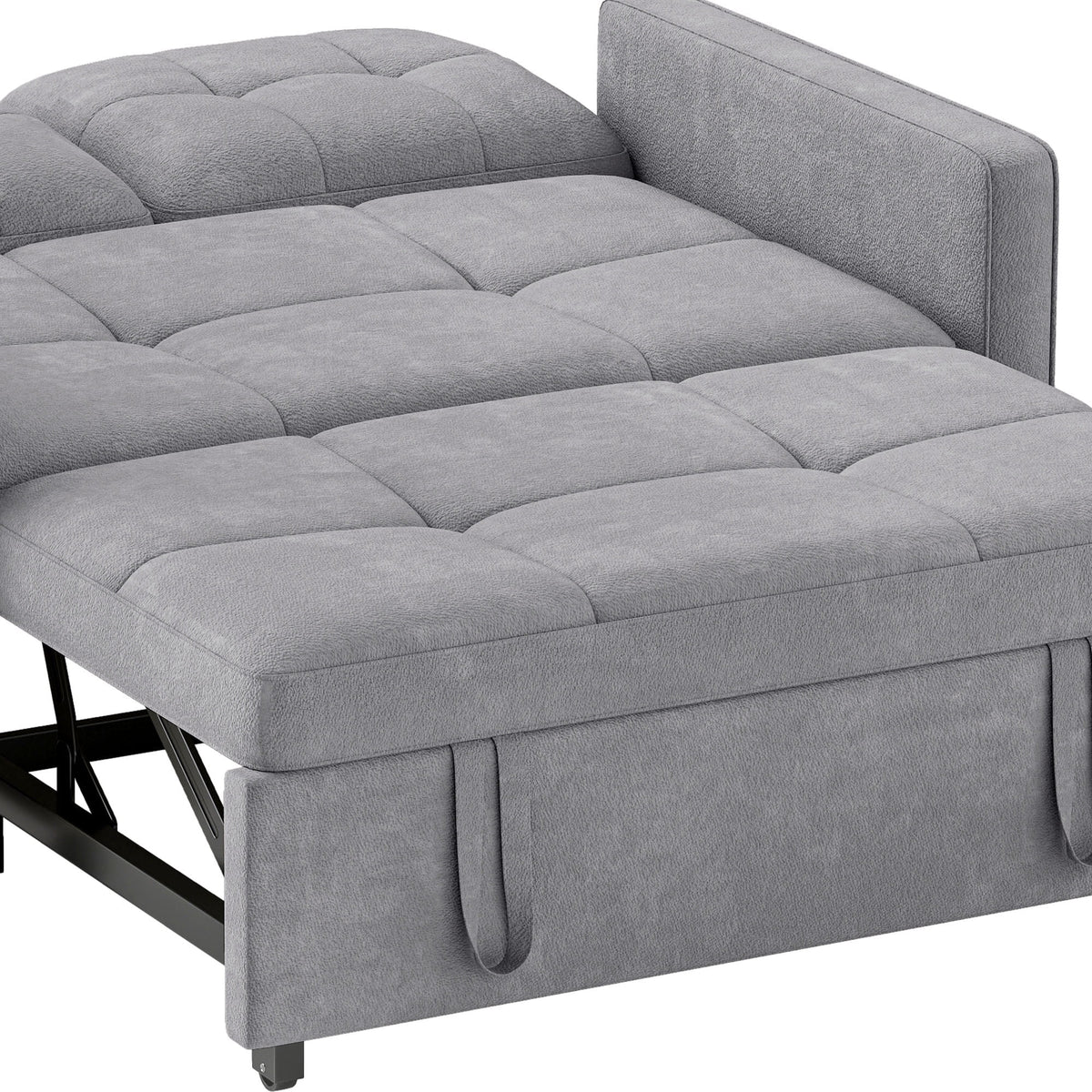 Dextrus  3-in-1 Convertible Futon Sofa Bed, Modern Sleeper Sofa with Pull-Out Bed for Small Place, Beige
