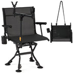 Danrelax 360�� Silent Camo Hunting Blind Chair, Armrests, Side Pouch, Telescopic Legs