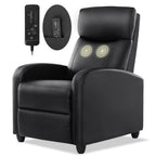 CONCETTA Massage Recline Chair with Padded Seat and Massage Backrest, Black