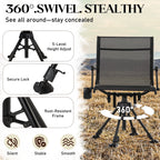 Danrelax 360�� Silent Camo Hunting Blind Chair, Armrests, Side Pouch, Telescopic Legs