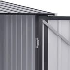 Outsunny 4.6' x 9' Metal Outdoor Storage Shed, Garden Utility Tool House with Double Lockable Doors for Backyard, Patio, Lawn, Garage, White
