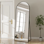 Anyrose 24"x65" Full Length Mirror with Arch-Top Standing Mirror Wall Mounted, Black