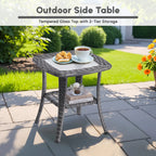 Ovios 5 Pieces Outdoor Patio Furniture Set High Back All Weather Wicker Conversation Set with Swivel Chairs & Coffee Table, Dark Gray