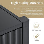 Black Accent Cabinet, Atumon Storage Cabinet Furniture, Modern Buffet Sideboard, Wooden Accent Cabinet with 3 Doors, Accent Storage Cabinet for Entryway Hallway Living Room, 48"L x 17.7"W x 31.9"H