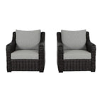 Better Homes & Gardens Bellamy  2-Pack Outdoor Wicker Club Lounge Patio Chairs, Dark Brown