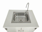 Cabinet Portable Sink Self Contained Hand Wash Station Mobile Sink Water Fountain Water Supply 110V/12V Powered Built-in Pump Water Jugs NOT included 24 X 18 X 30" CABINET SIZE 10094