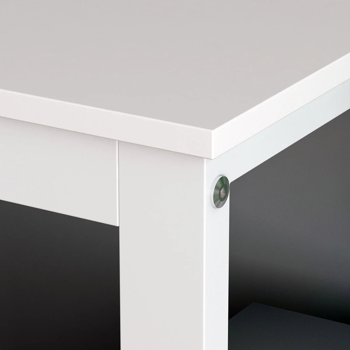 WIAWG 55" White L Shaped Desk with Storage Shelf Corner Office Writing Desk Study Workstation Table