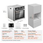 KFFKFF Single Wall Oven, 24" Electric Oven for Built-in Installation, Offers 9 Cooking Modes, 2.68 Cu.Ft Capacity, Includes Timer, 2800W Power