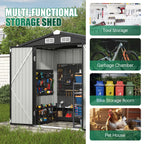 Clouddwell 6 ft. x 4 ft. Outdoor Storage Shed, Metal Garden Shed with Lockable Doors & Sloped Roof for Backyard, Patio, Poolside