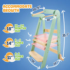 HARPPA Foldable Toddler Kitchen Tower, Standing Tower for Kids Age 1.5-6 Years, White
