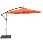 JUSTLET 10ft Heavy Duty Patio Hanging Offset Cantilever Patio Umbrella W/ 4-Piece Base Included Included, Beige