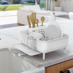 simplehuman Kitchen Dish Drying Rack, Fingerprint-Proof Stainless Steel Frame, Grey Plastic